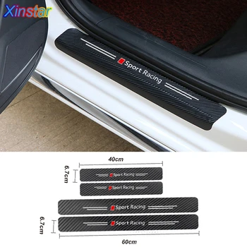 

4pcs Sport Racing Car Protector Door Sill Stickers for audi SLINE A3 A4 A5 A6 A7 A8 Q3 Q5 Q7 TT RS Volkswagen Mercedes-Benz