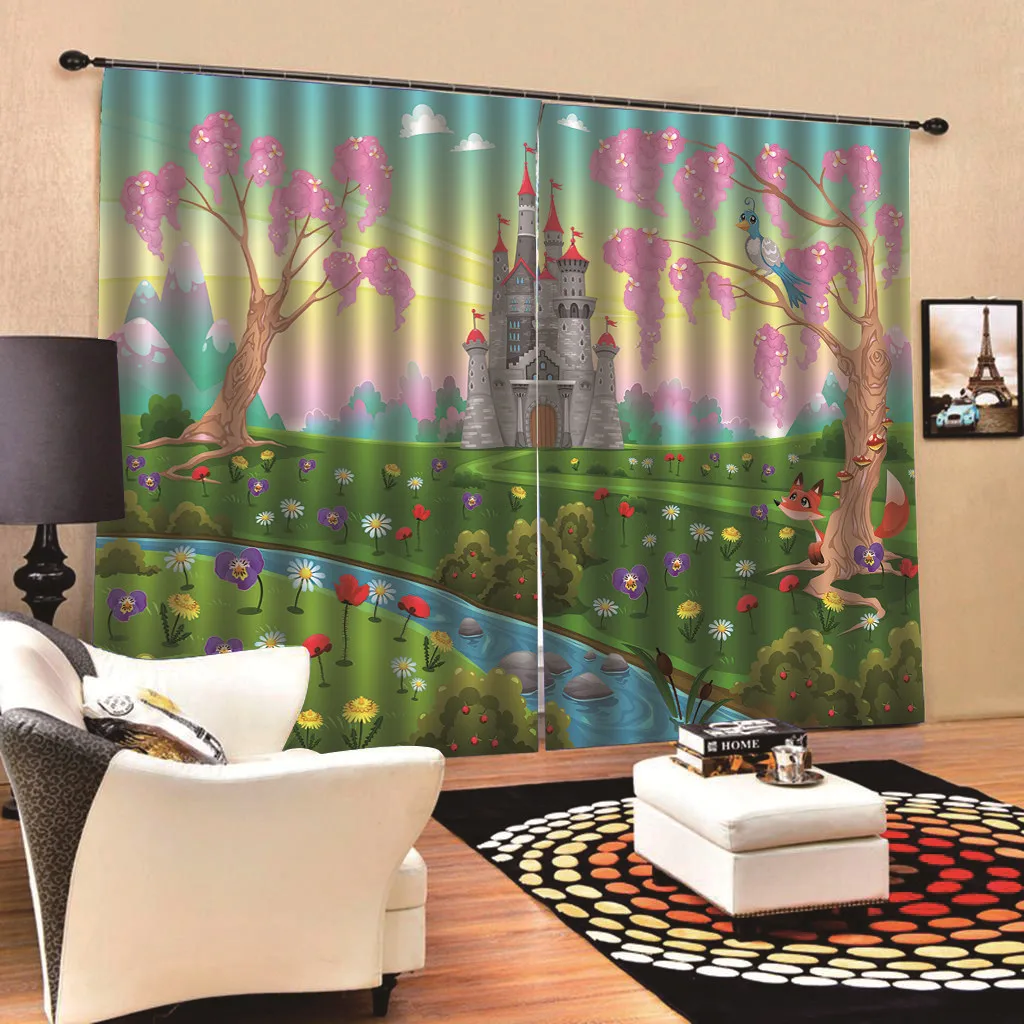 На заказ, 3D Цветочный пейзаж, занавески на дверь и окна, тонкие, для гостиной, спальни, декоративные, для кухни, занавески, драп, Прямая поставка