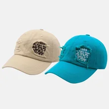 

Streetwear Cap Solid Color Female Autumn Winter Good Letter Embroidery Washing Hole Baseball Hat Spring Outdoor Snapback