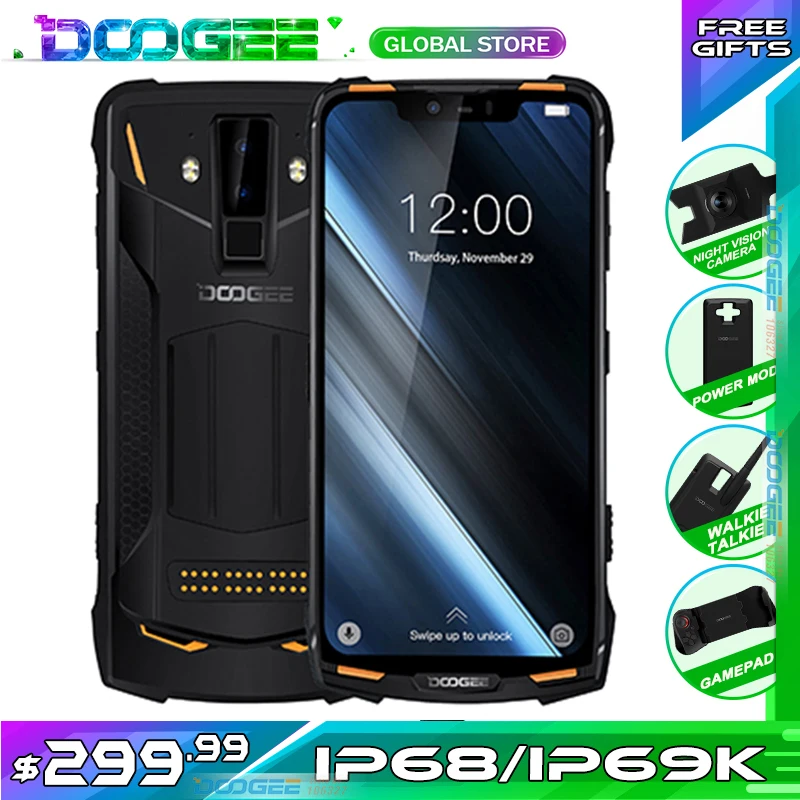 Оригинальный ударопрочный смартфон DOOGEE S90 супер водонепроницаемый IP68/IP69K 5050 мАч