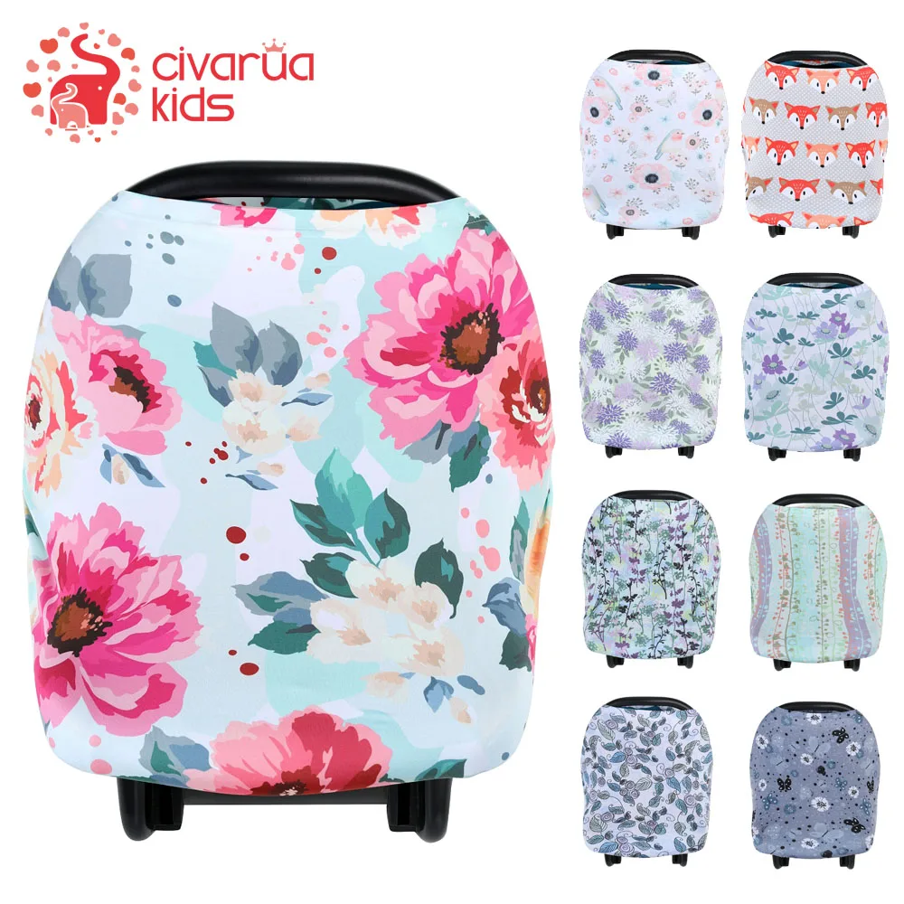 Nursing Cover Breathable Cotton - Multipurpose Breastfeeding Cover (White Flower) Nursing Chair For Breastfeeding