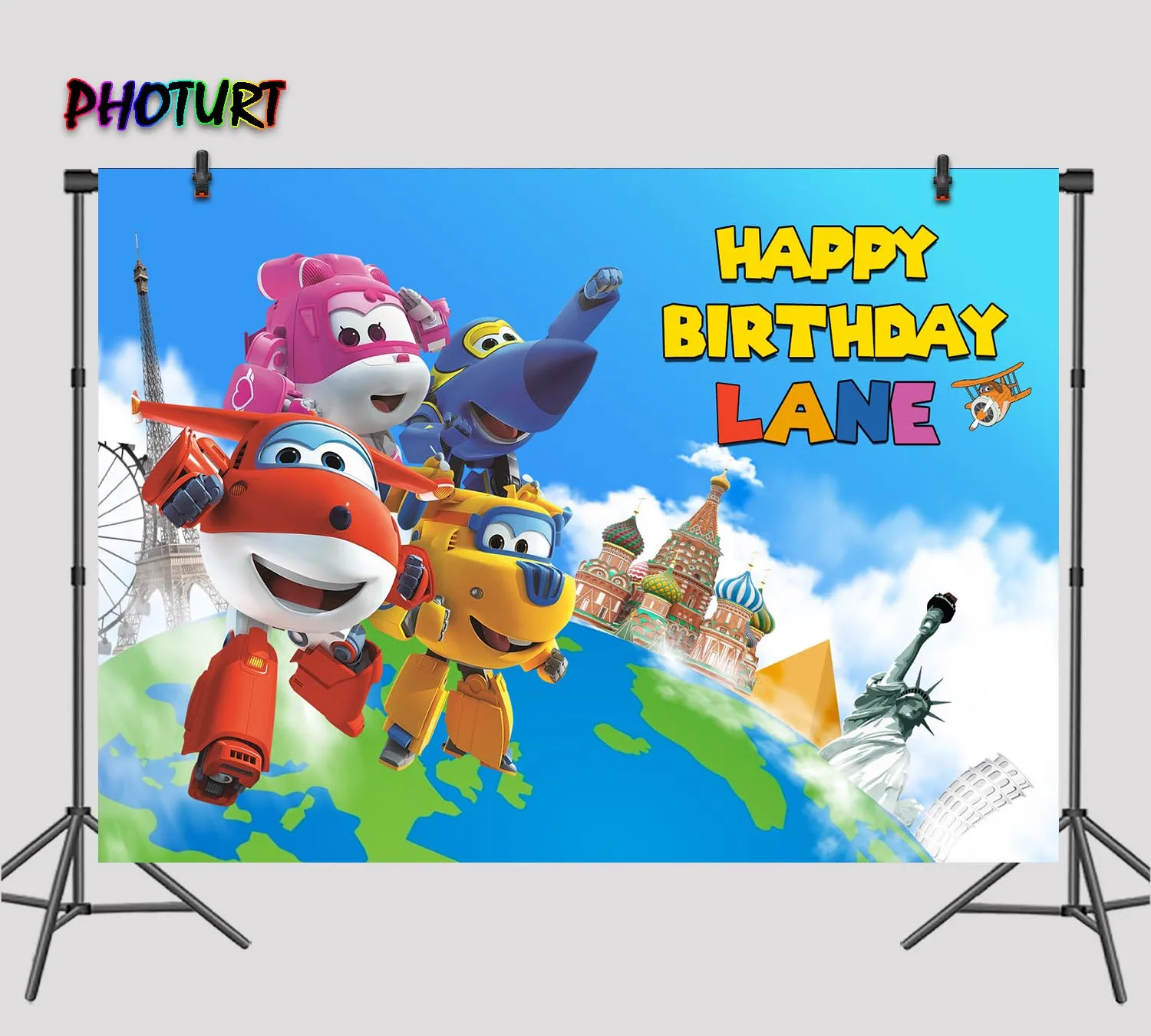 Photurt Super Wings Photography Fondali Ragazza Ragazzo Festa Di Compleanno Camera Da Letto Sfondo Addie Plane Vinile Photo Studio Puntelli