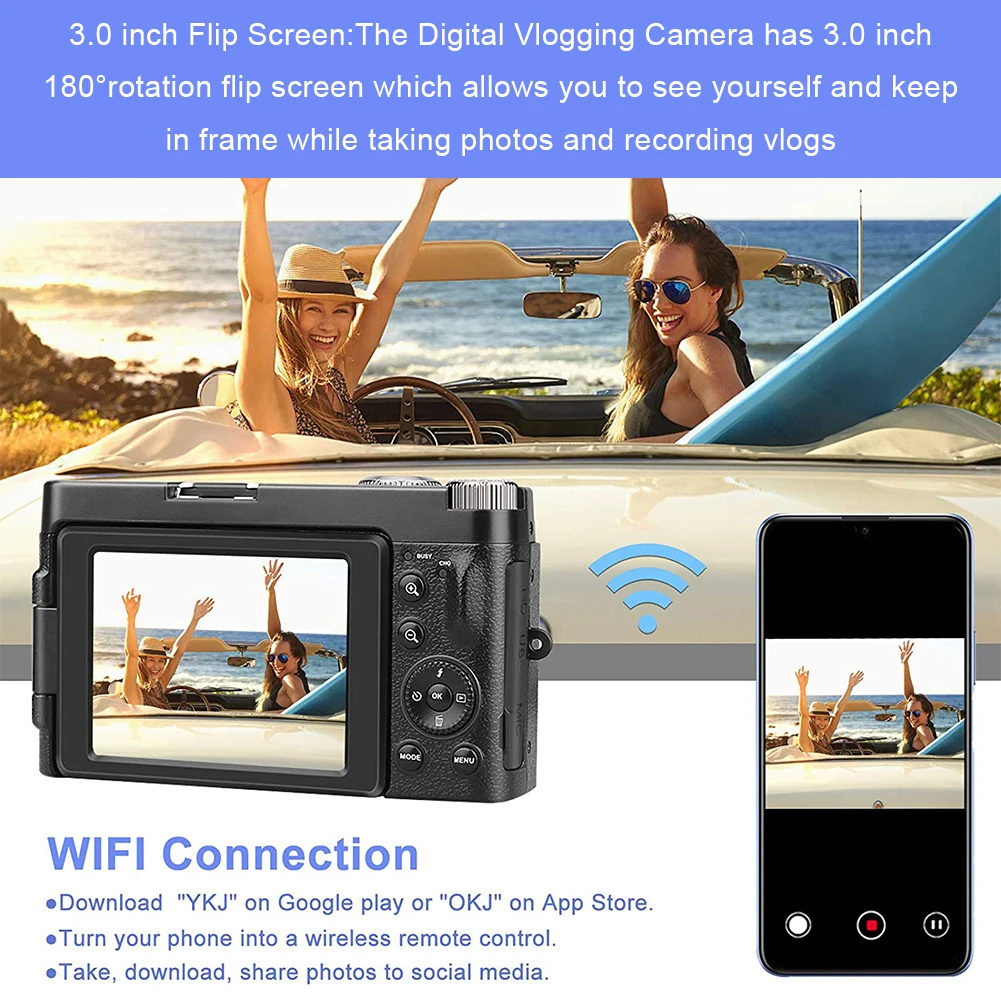 1080P HD Digital Vlogging Video  Camera