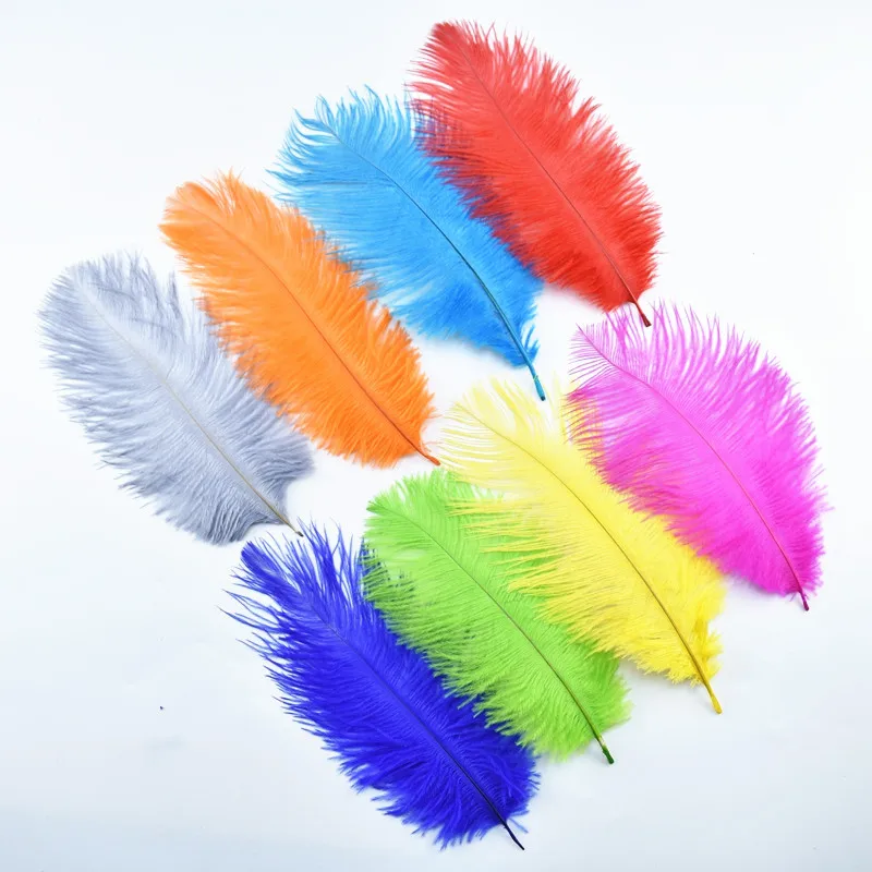 10Pcs Black Ostrich Feathers Plumes 15-20cm/6-8inch Wedding