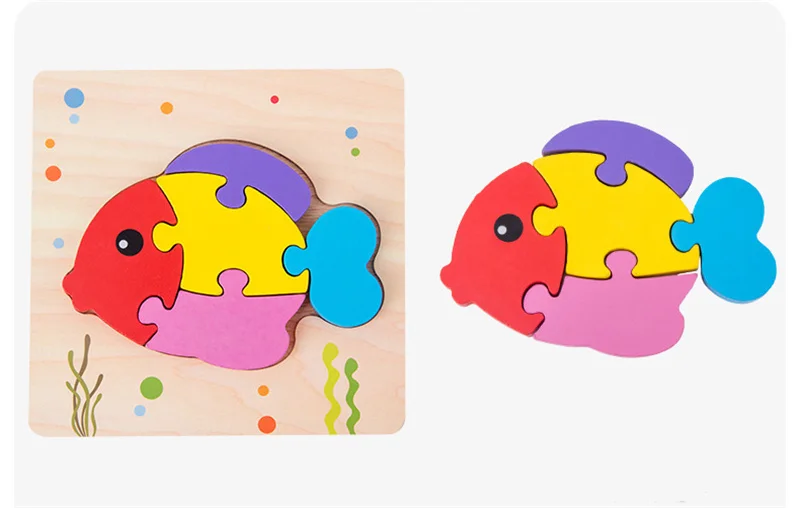 3D Shape Cognition Board Children's Jigsaw Puzzle Wooden Toys Kids Educational Toy
