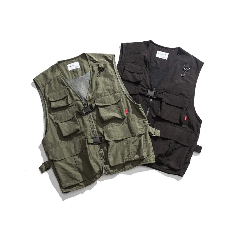 Nanxia Qiaozhuang Popular Brand Military-Style Multi-pockets Frock Vest Men's Shawn Hong Kong Style Loose Casual Couples Waistco