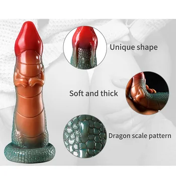19.4cm Dildo Monster Xxl Green Dragon Scales Dildosex Toy for Men Women Dildo Anal Huge Soft Silicone Anal Dildo Female Sex Toy 4