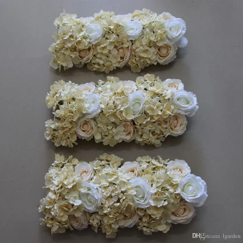 50CMX 20cm Simulation Wedding Rose Hydrangea Arrangement Flower Square Decorative Wedding Background Decorative flower 10pcs