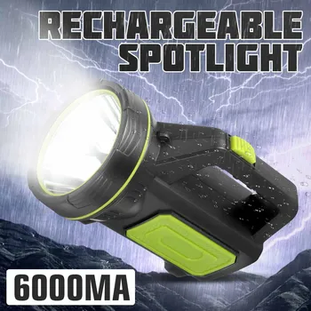 

Handheld Spotlight Portable USB Rechargeable LED Searchlight Lantern Flashlight Waterproof Spot lamp For Camping Hunting