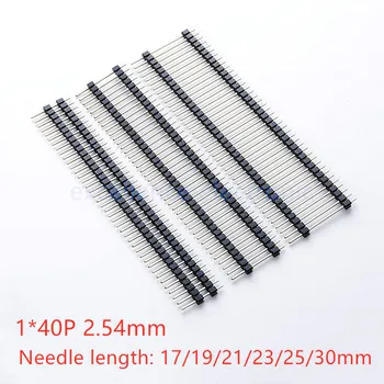 

5Pcs 2.54mm Pin Header Straight needle 1X40P Long 15/17/19/21/23/25/30mm Board spacer Single row double plastic Copper