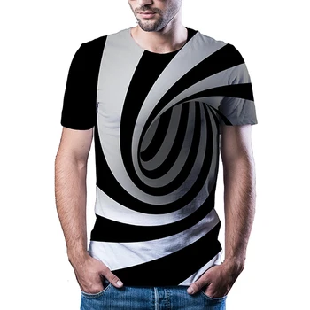 

Summer 2020 new abstract visual 3D pattern casual T-shirt fashion T-shirt 3D printing quick drying T-shirt
