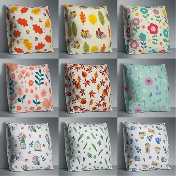 

Double Side Print flower Cushion Cover Polyester Decorative for Sofa Seat Soft Throw Pillow Case Cover 45x45cm Home Decor