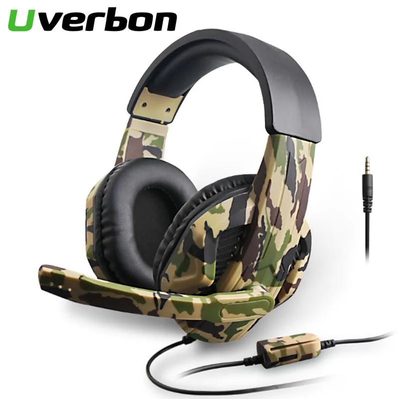 Camouflage PS4 Headset Bass Gaming Headphones Game Earphones Casque with Mic for PC Mobile Phone New Xbox One Tablet