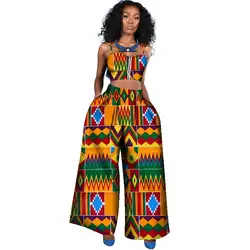 Африканские платья для женщин 2019 Новый Стиль Плюс Размер без рукавов топ и брюки тонкие танцевальные африканские платья с принтом