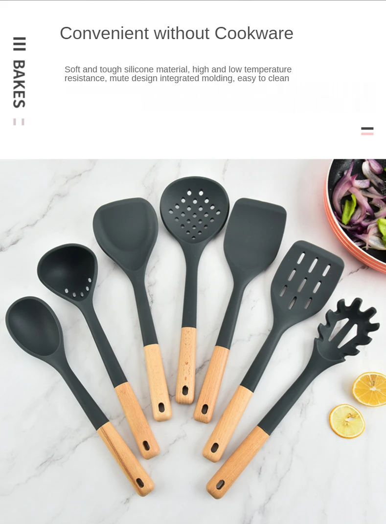 7Pcs Colorful All Silicone Kitchen Utensils Wholesale