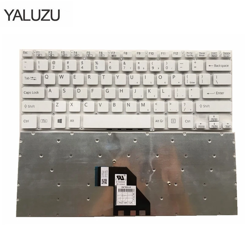 YALUZU американский английский ноутбук клавиатура для sony Vaio SVF14 SVF14E SVF142 SVF143 SVF144 белый без Рамочная клавиатура