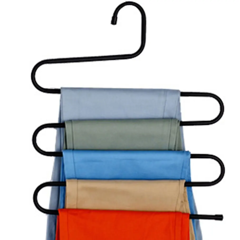 Многофункциональный s-образный степлер Магия Железный брюки с многослойным покрытием Non-slip стойка для брюк из кованого железа изогнутый шкаф S-shape форме, благодаря чему создается ощущение невесомости с