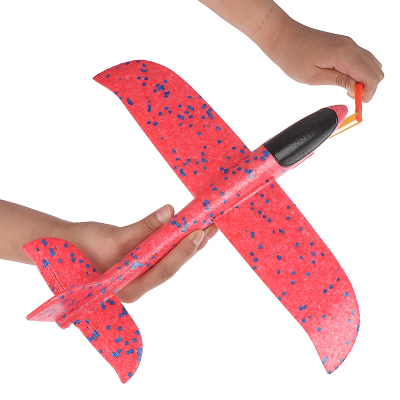 EPP Foam Hand Throw Airplane Rubber Band Ejection Outdoor Launch Glider Plane Gift 35CM Interesting Toys For Children Kids Game