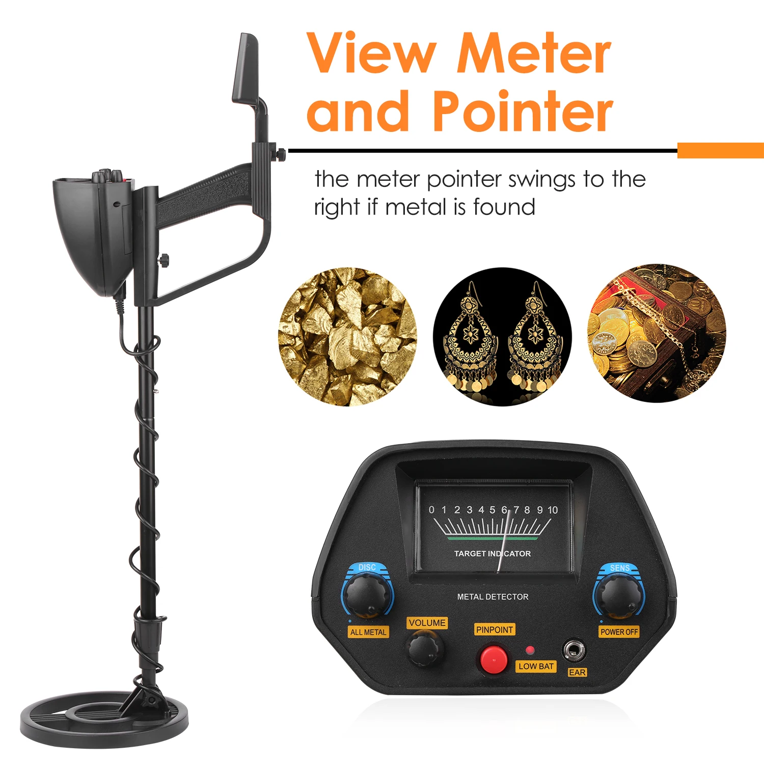 MD-4080 Профессиональный металлоискатель Pinpointer золотоискатель водонепроницаемый