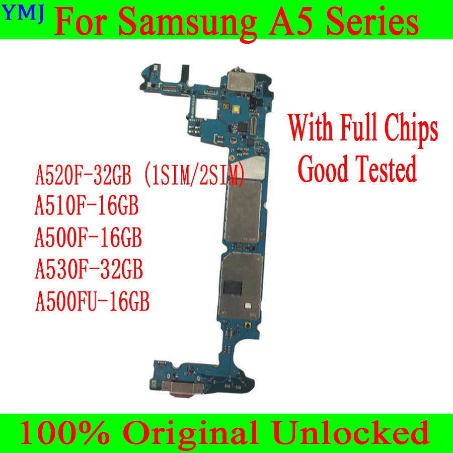 For Samsung Galaxy A5 A510F A520F A500FU A530F Motherboard 100% Original unlocked for Mainboard with Android |