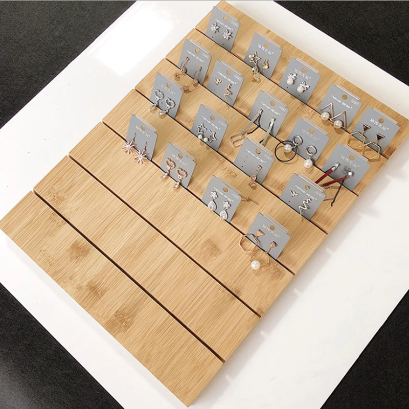 New Bamboo and Wood Earrings Display Card Board Slot insert Jewelry Storage Props | Украшения и аксессуары