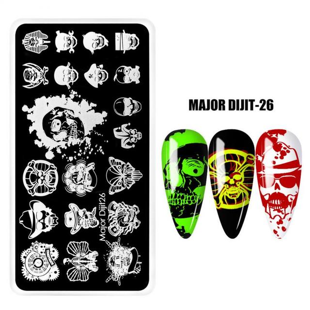 irregular shape Nail Stamping Plates Skull Template Dot Point Image Printing Stencil Nail print template Manicuring Tool