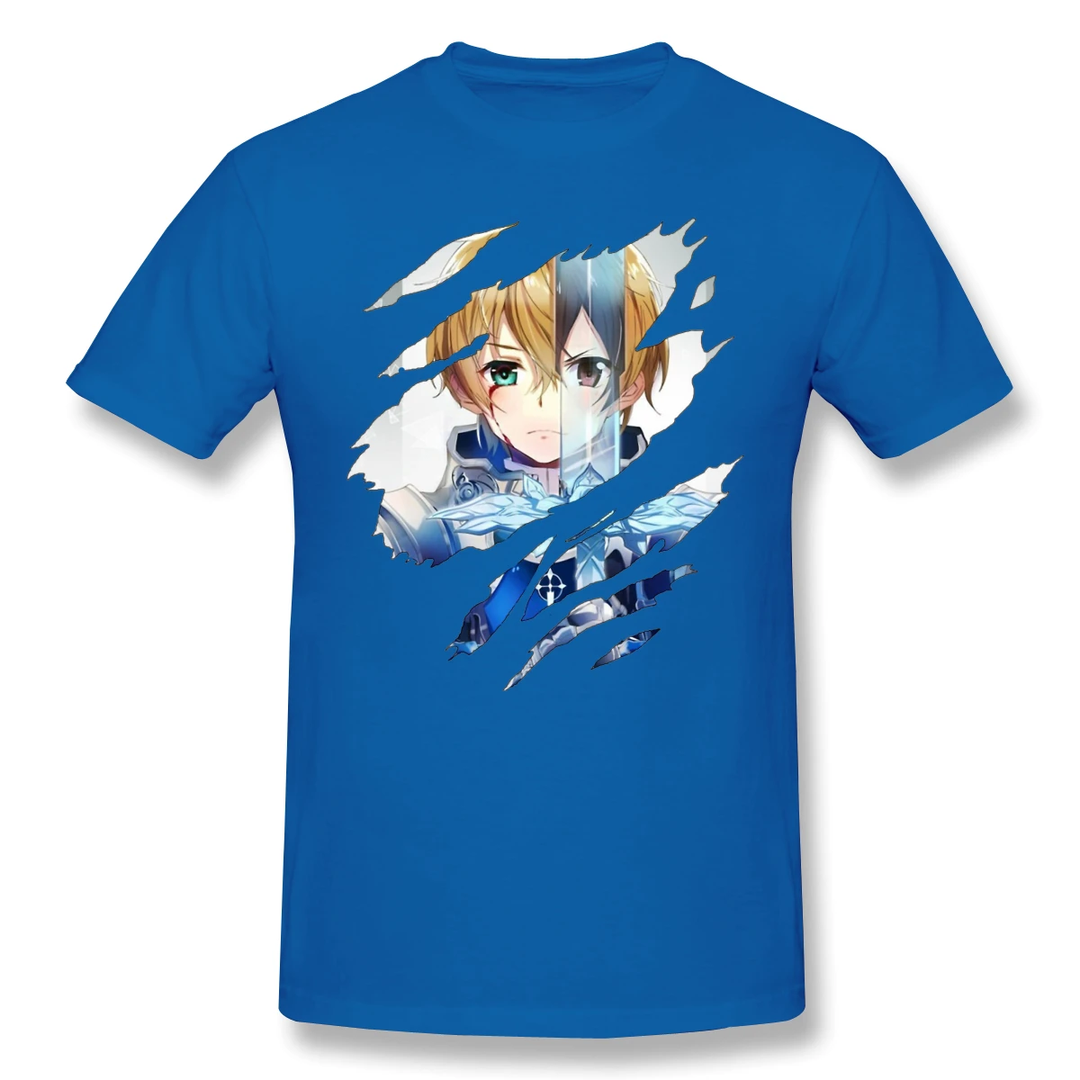 Футболка для мужчин Eugeo X kiito 100% хлопок Sword Art Online футболка 6XL одежда смешного