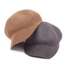 Весенне-летняя мужская Ретро сетчатая кепка, берет, соломенная шляпа в студенческом стиле, дышащая восьмиугольная кепка, кепка для крикета, Женская Тыква