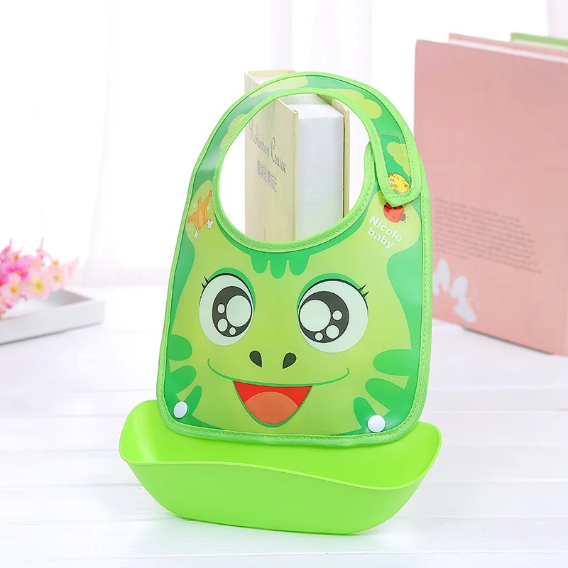 Detachable Cartoon Baby Adjust Patchwork Bibs Soft Health Silicone Waterproof Bid High Quality