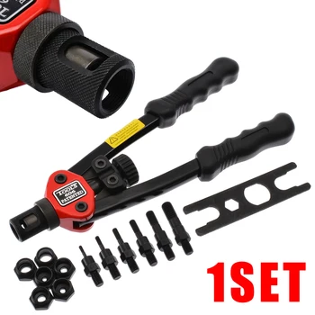 

1 Set Heavy Blind Riveter Gun Hand Tool Auto Riveting Nut Tool Riveter Nut M3 M4 M5 M6 M8 M10 for Electrical Machinery