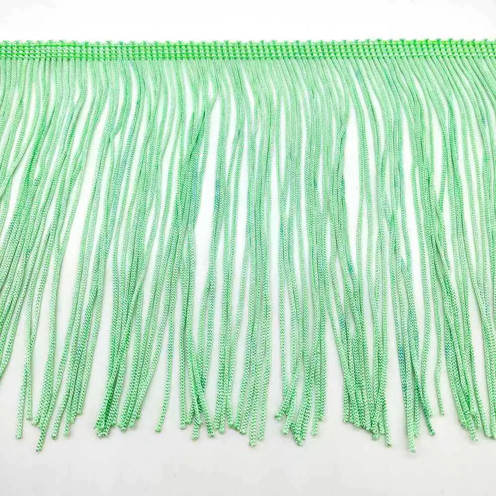 Mint Green 10 ярдов 15 см длинные бахрома кружево кисточка полиэстер кружево отделка Лента пришить латинское платье сценическая одежда занавес DIY аксессуары - Цвет: Mint Green