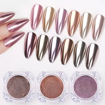 

1 Box Pink Sliver Laser Nail Art Pigment Shining Sequins Holographics Nail Glitter Powder Mirror Dust Chrome Decoration