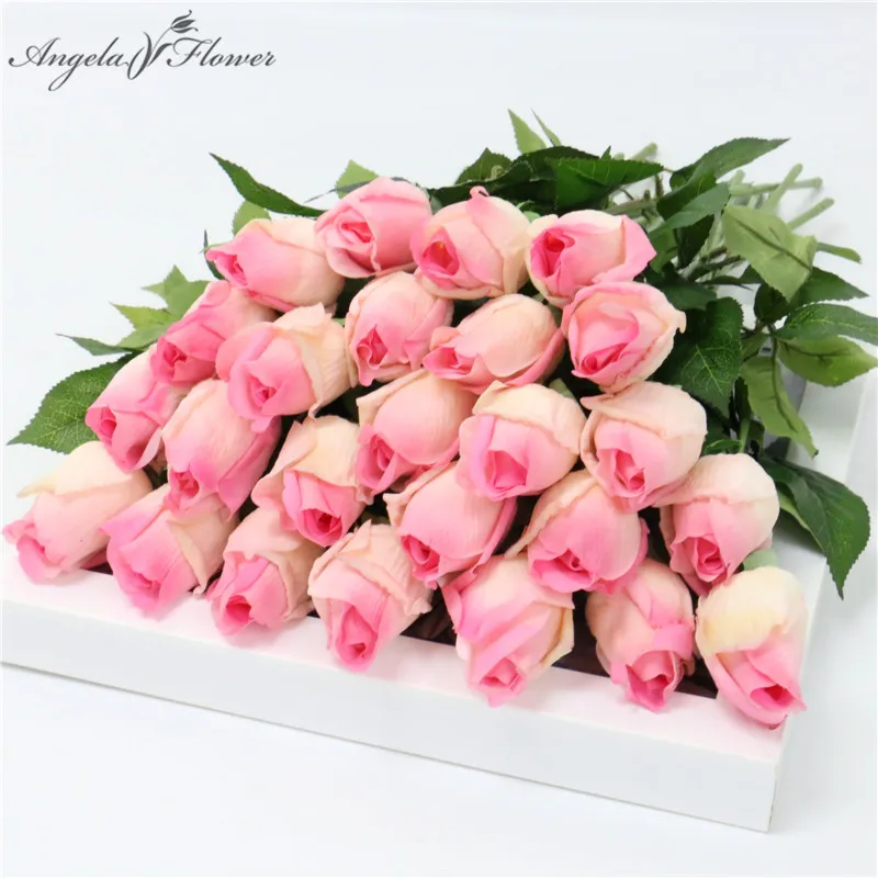 

15pcs/lot Real Touch PU Latex Rose Branch Artificial flower DIY Home Wedding Decor Flower Valentine's Day Gift Moisturizing Rose