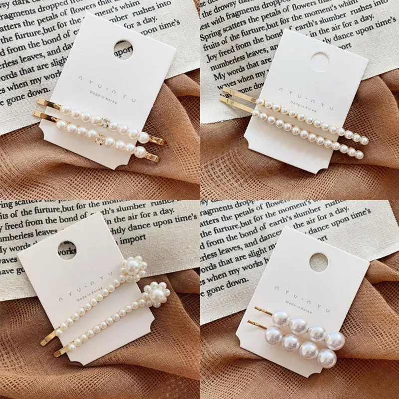 Жемчужная заколка для волос женщин Элегантный корейский дизайн Геометрическая