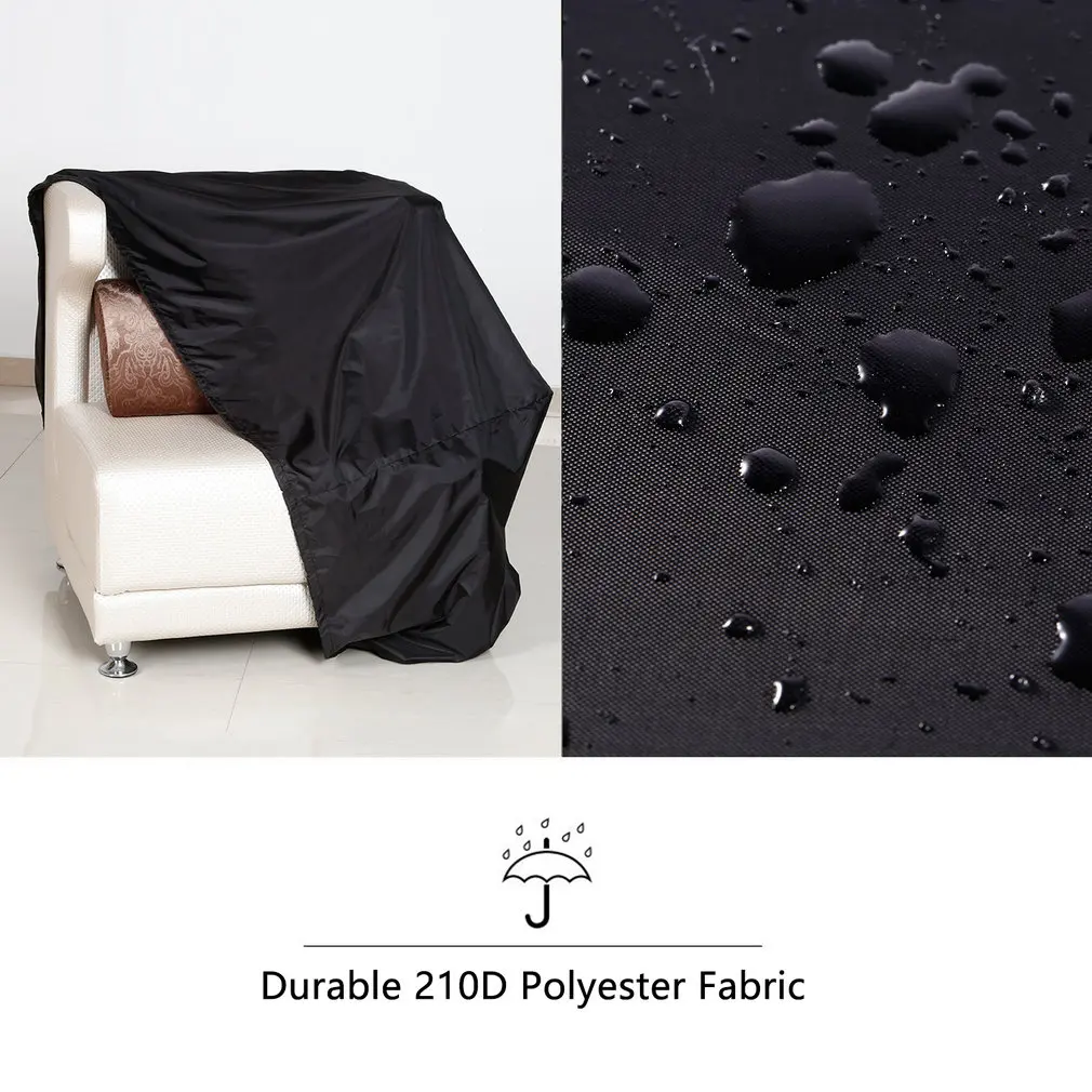 Черный 210D тканый полиэстер(Оксфорд) Сад прямоугольная уличная мебель крышка укрытие водонепроницаемый для патио стол стул дождь