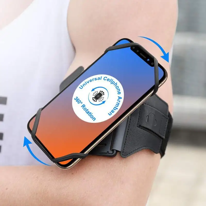 Спортивный нарукавный держатель для телефона вращающийся на 360 ° съемная