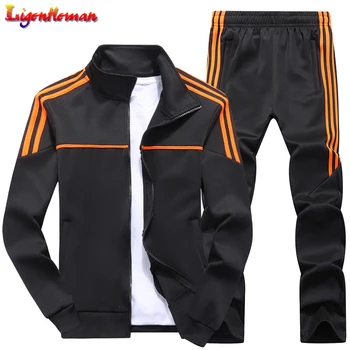 

Man Sportswear 2 Piece Sets Sports Suit Jacket+Pant Sweatsuit Male New Clothing Tracksuit Size M-4XL Spring Autumn
