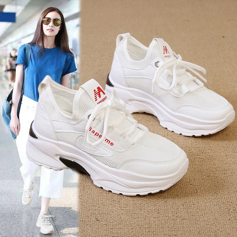 

Shoes Woman Sneakers Fashion Flat Walking Platform Sport Footwear Basket Femme Dad Shoes Casual Trainers Pink Tenis Feminin