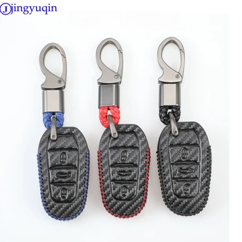 

jingyuqin Carbon Fiber Car Key Case Shell Cover For Citroen C4 CACTUS C5 C3 C6 C8 Picasso Xsara For Peugeot 3008 308 RCZ 508