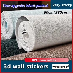 3D Wall Sticker DIY Foam 3D Moisture-Proof Self-Adhesive Panel Children's Room Bedroom Ceiling Background Wall Decoration