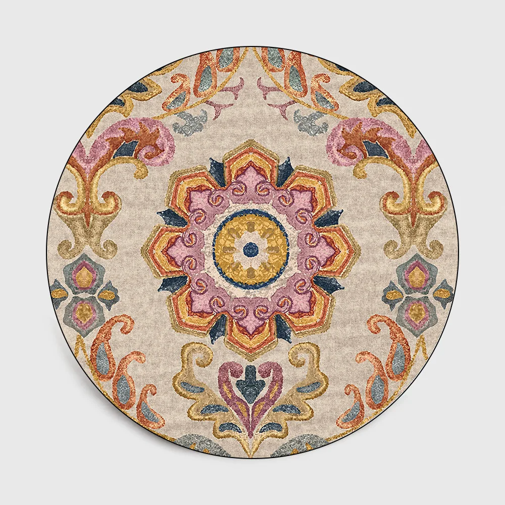 Nordic Round Carpet Bohemia Ethnic Vintage Flower Pattern Mandala Carpets For Living Room Modern Classic Rugs Morocco Carpets Nordic Round Carpet Bohemia Ethnic Vintage Flower Pattern Mandala Carpets For Living Room Modern Classic Rugs Morocco Carpets