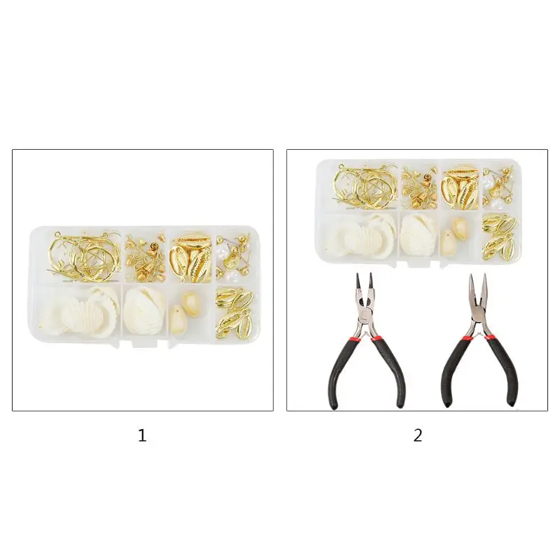 

8 Pairs Shell Bohemian Earring Making Set DIY Jewelry Material Supplies Accessories Handmade Tool