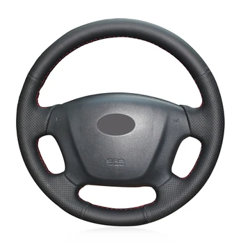 

Hand-stitched Black Artificial Leather Anti-slip Soft Car Steering Wheel Cover for Kia Carens 2007-2011 Rondo 2007-2010 Hyundai