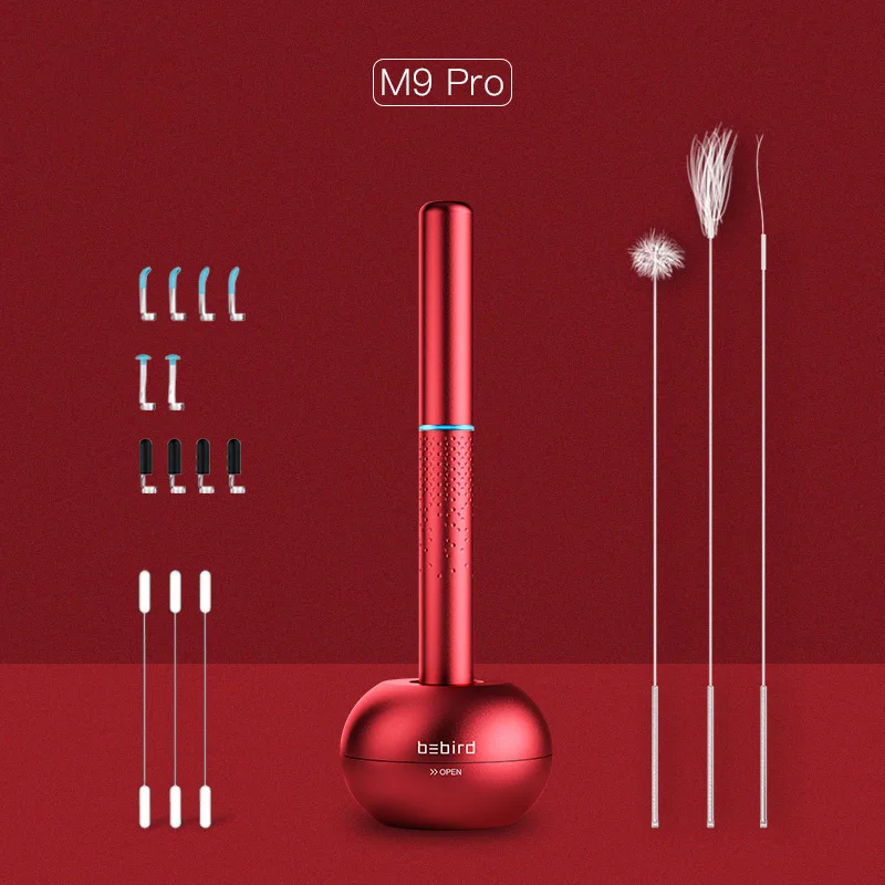 bebird M9Pro Red Xiaomi bebird эндоскоп для очистки ушей, визуальная Ушная ложка 3,5 мм 300 Вт, мини-камера, ушной отоскоп, Бороскоп, набор инструментов для ушей - Цвет: bebird M9Pro Red