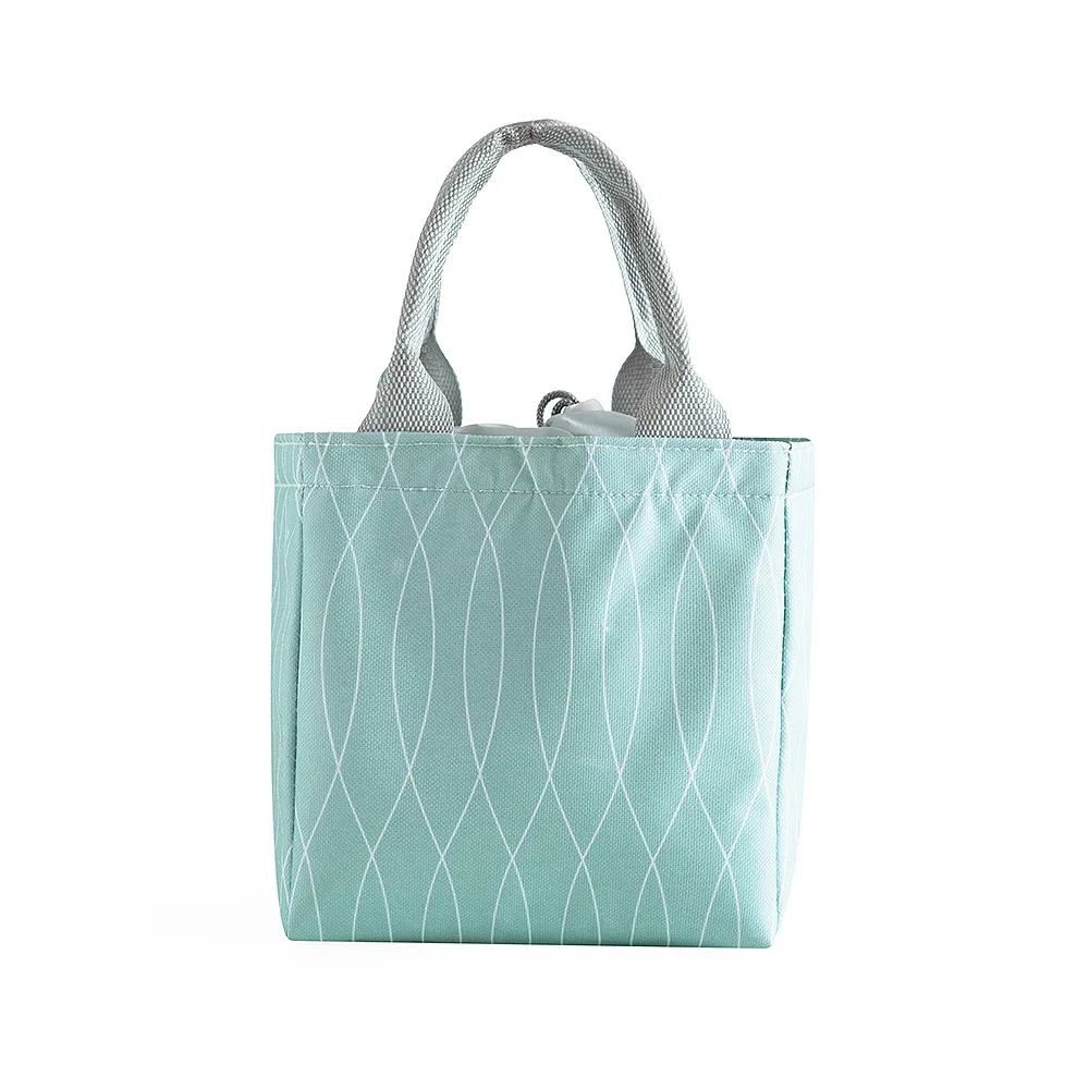 Портативная женская сумка для обеда на шнурке, сумка-холодильник, термоизолированная коробка, Bento Pouch, сумка для бутылки молока, изоляционная сумка - Цвет: B