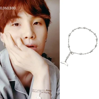 

kpop jin suga dolphin tail section with its Pendant Bracelet k-pop Bangtan boys bracelets bangles k pop stainless steel bracelet