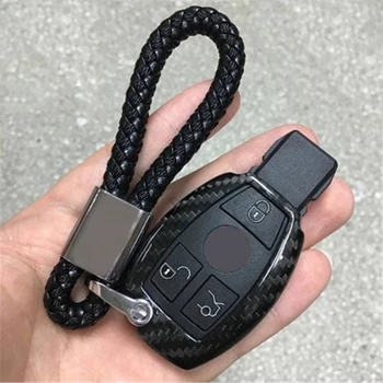 

Car Key Case Cover For Mercedes Benz W203 W210 W211 W124 W202 W204 W212 W176 AMG Accessories Keychain Holder Keyring Carbonfiber
