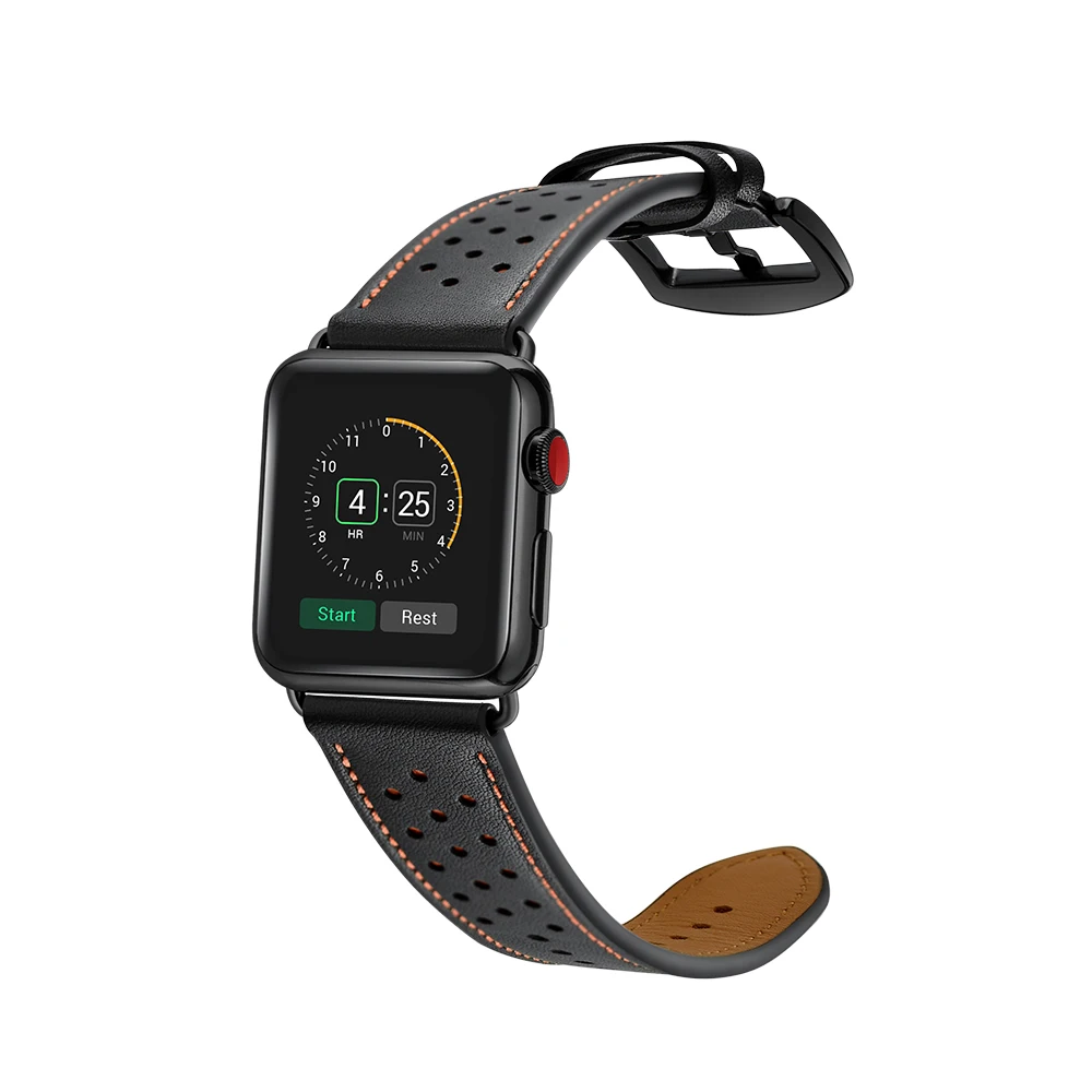 Серый кожаный ремешок для часов 42 мм 44 мм для Apple Watch серии 4 5 22 мм ширина натуральная кожа ремешок для часов для Apple Watch
