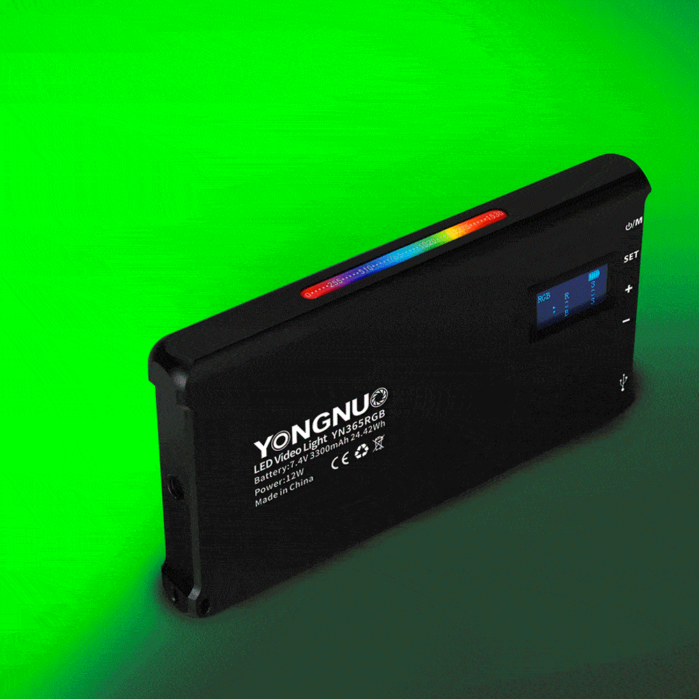 YONGNUO YN365RGB светодиодный карманный светильник для видео 2500 K-8500 K Светильник для фотографии 12W CRI 95+ для камер Canon sony Nikon DSLR ILDC