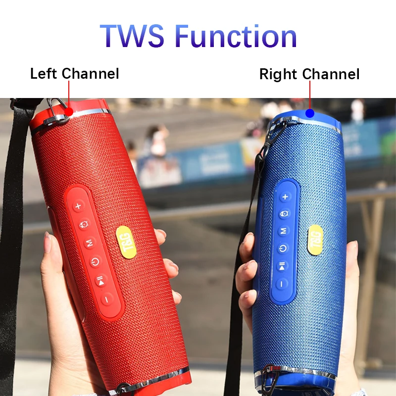 TG Brand Portable Wireless Bluetooth Speaker IPX5 Waterproof Outdoor Music Player LED Loudspeaker Support TF Card FM Radio | Электроника